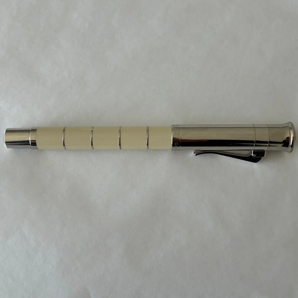 Graf Von Faber-Castell Luxury Ballpoint Pen With Ivory Resin and Chrome - Picture 3 of 10